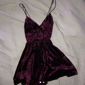 Plum Velvet Romper Dress